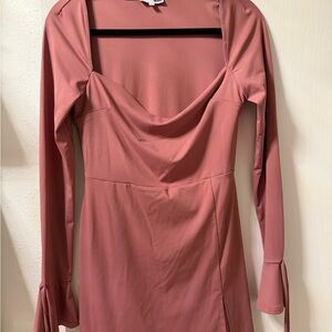 Fashion Nova Mauve Long Sleeve Dress